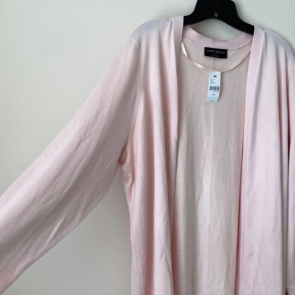 Lane Bryant Light Pink Open Cardigan - Picture 4 of 7